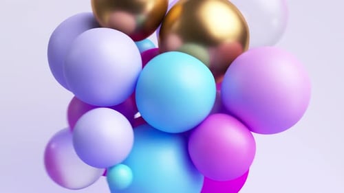 Abstract 3D Spheres Dynamic Cluster Formation