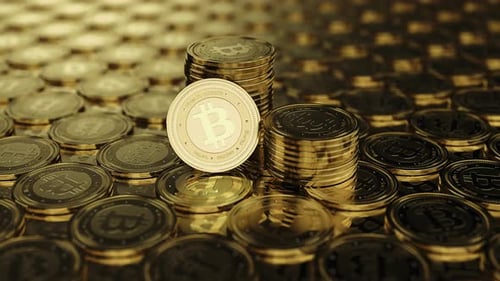 Gold Bitcoin Cryptocurrency Coins Animation