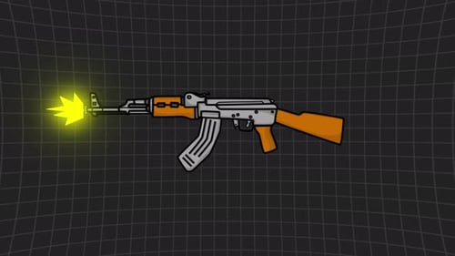 2D Animated AK-47 Assault Rifle Firing and Reloading