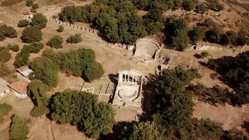 Drone view of Appolonia archeological site, Albania, Europe
Theatre