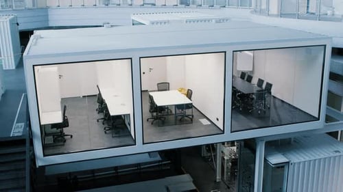 Personal Cabinets in Big Open Space Business Center