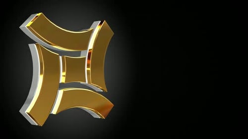 Golden Geometric Rotating 3D Logo Animation