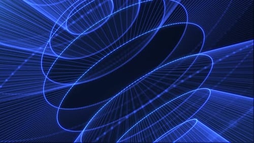 Rotating round high-tech elements, Technology and futuristic concept. hologram HUD circle interfaces