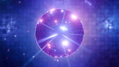Spinning Disco Ball with Neon Lights for Party Celebrations