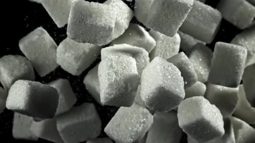 Sugar Cubes Fly Up and Down Filmed on a Highspeed Camera at 1000 Fps