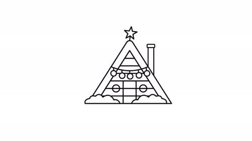 Weihnachtskabinensymbol, Illustration, Animation, Grafikdesign, Video