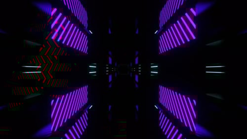 Purple And Turquoise Super Cool Sci Fi Neon Digital Tunnel Background Vj Loop In 4K