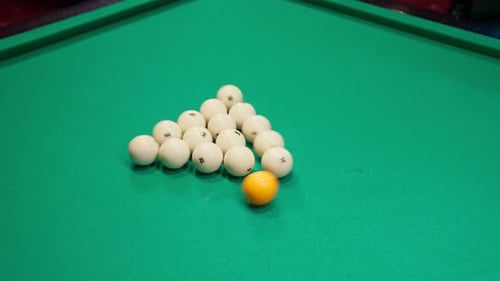 White Balls Billard Breaking