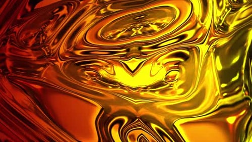 Abstract Fluid Golden Liquid Flowing Background Animation