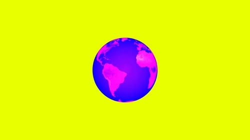 Rotating Futuristic Earth Globe Animation Loop