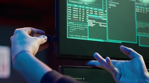 Hacker Uploading USB Flash Drive with Stolen Data in PC