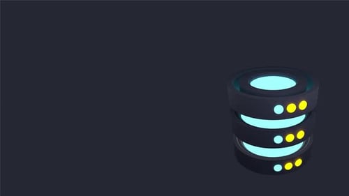 Animated Futuristic Server Stack Data Storage Icon