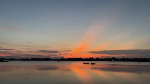 Beautiful sunset and lake