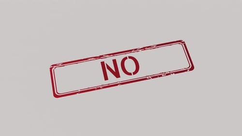 Animated Distressed Red NO Stamp Impression