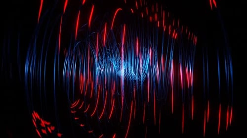 Blue And Red Sci-Fi Spiraling Splines Background Vj Loop In HD