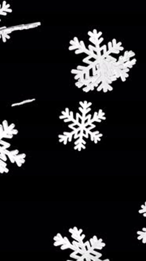 Vertical 3D Snowflake Falling