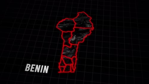Futuristic Animated Map of Benin Provinces with Glowing Outline