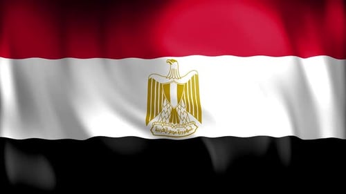 Waving Egyptian Flag Seamless Loop Animation