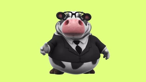 Fun 3D cartoon cow (with alpha channel included)