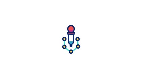 Animated Dropper and Network Icon for Technology and Science