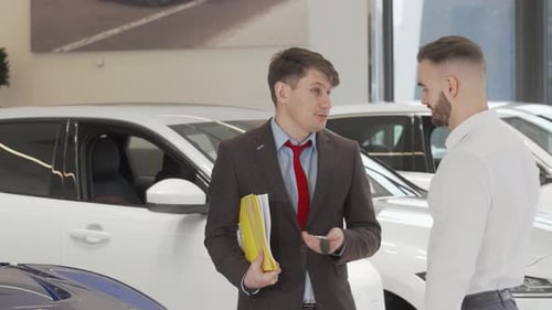 Car Salesman Gives Key to Customer
