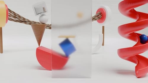 Physik, 3D-Schleifenformen, Animation