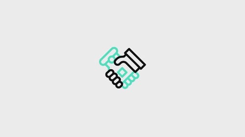Animated Handshake Icon for Business Partnership
