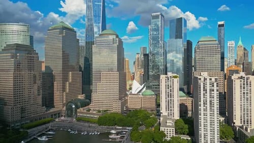 New York City NYC Aerial View New York City Skyline From Drone Panoramic Drone View on Manhattan in