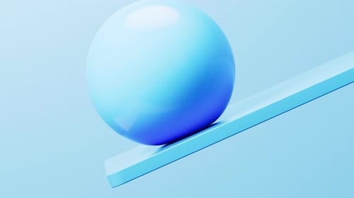 Minimalist Blue Sphere Rolling and Bouncing Animation