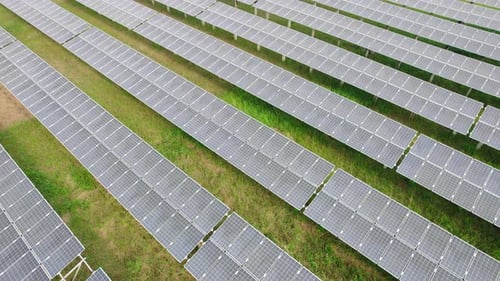 Solar Power Plant Station Ecology Solar Power Station Solar Panels in Field