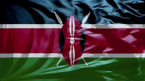 Realistic Waving Flag of Kenya Animation