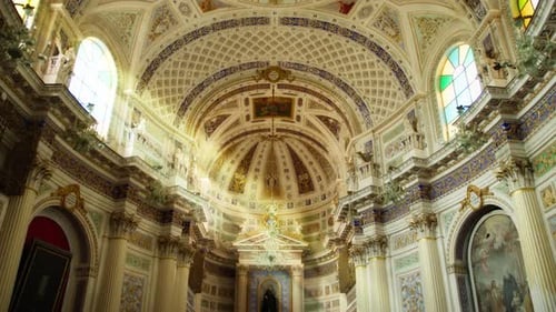 Sunbeams Enter Through a Church Window