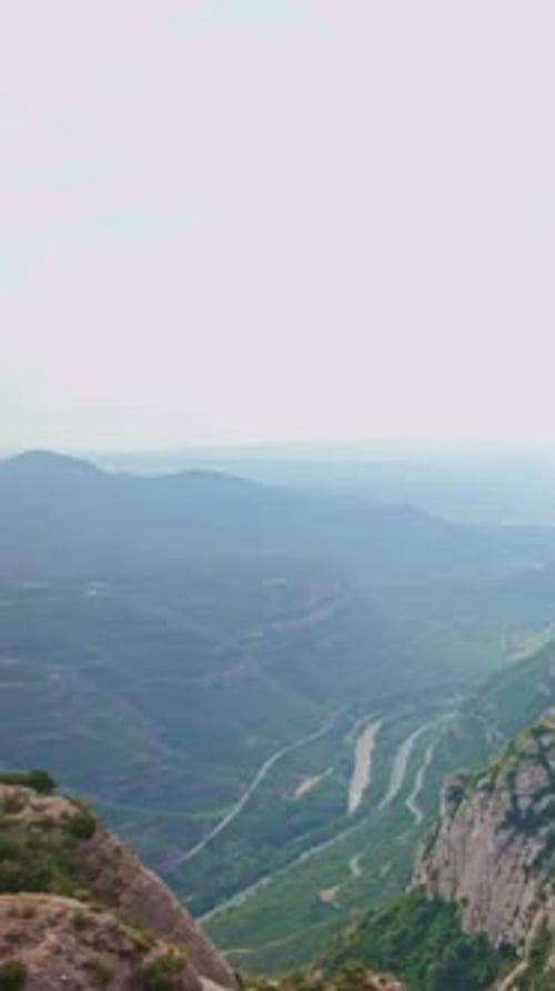 Scenic Mountain Valley Landscape in Montserrat Spain
