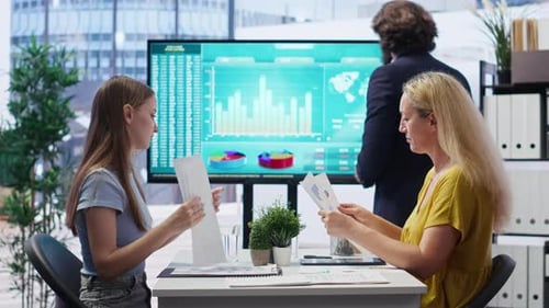 Data Meeting in Modern Corporate Office