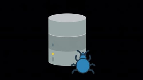 Animated Server Bug Flat Design Icon