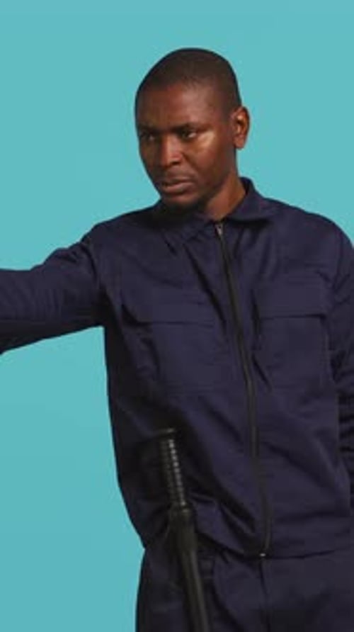 Man Pointing Finger and Waving Hand