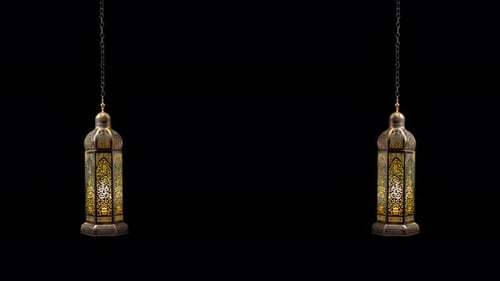 Ramadan Lantern With Alpha Channel Included Loop