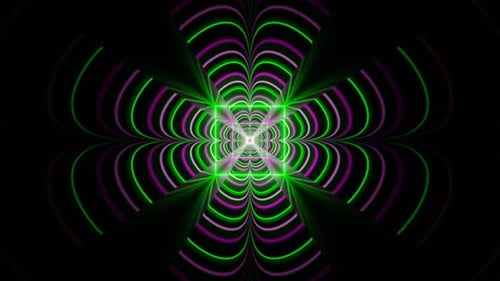 Pink And Green Neon Glow Clover Tunnel Background Vj Loop In 4K