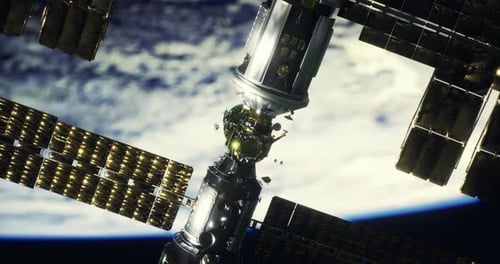 Satellite Technology Showcases Space Station Near Earth During an Update