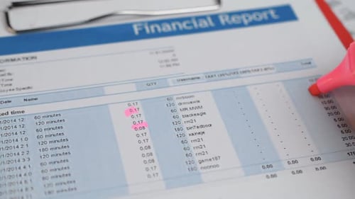 Highlighting Numbers on Financial Report
