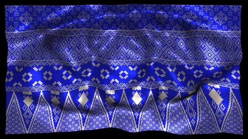 Indonesia Ethnic Silk Pattern Cloth Fabric Wave Songket Minang Minangkabau Padang Blue Alpha Channel
