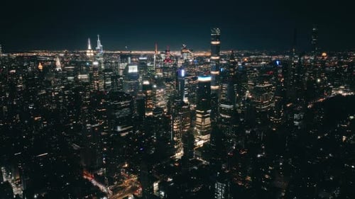 Futuristic Megapolis City East Coast USA Urban Travel Concept Background Aerial