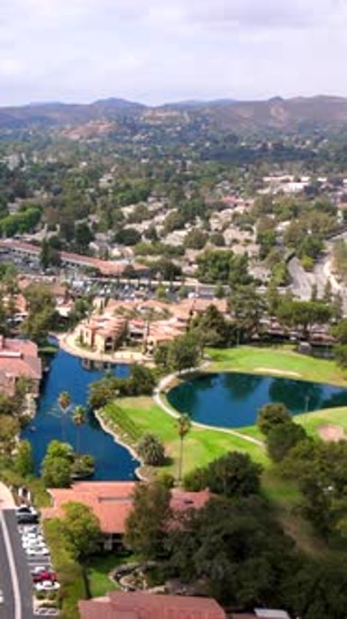 An Aerial View Capturing the Scenic Beauty of a California Golf Course on a Sunny Day