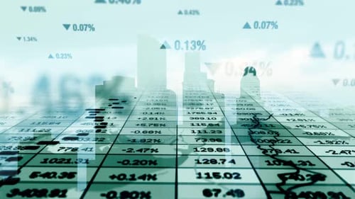 Abstract Financial Data Background with Skyline