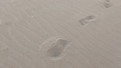footprint on sand at beach