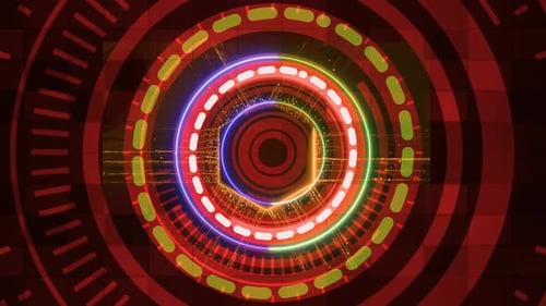 Neon Sci-Fi Circular Interface Animation Loop