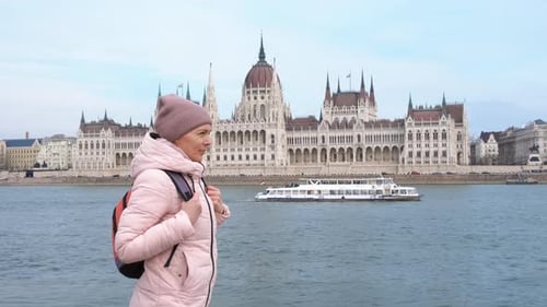 Traveling Time to Parliament in Budapest Autumn