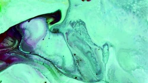 Abstract Swirl of Turquoise and Red Liquid