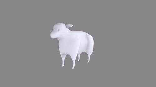 Sheep rotating in loop on white background
