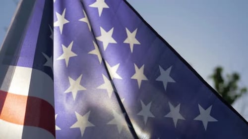 Close Up of American Flag Waving